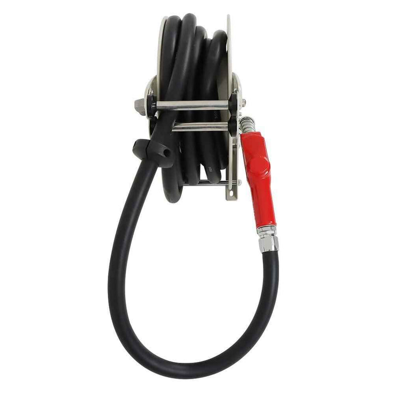 DURAFORCE 33' × 1" Fuel Hose Reel Retractable Diesel Hose Reel W/ Auto Refueling Gun