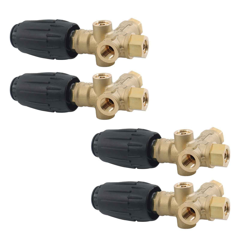 DURAFORCE 4Pack 8GPM Unloader Valve VRT3-310 4350 PSI 3/8" FNPT Pressure Washer Pump