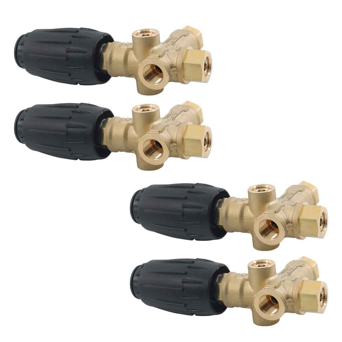 DURAFORCE 4Pack 8GPM Unloader Valve VRT3-310 4350 PSI 3/8" FNPT Pressure Washer Pump
