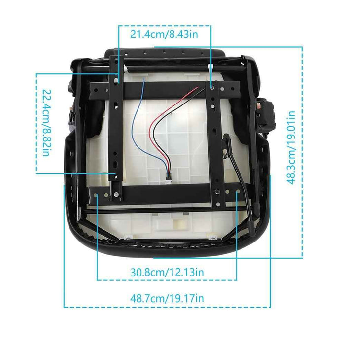 DURAFORCE Universal Forklift Seat With Retractable Seat Belt Switch For Cat Toyota Nissan