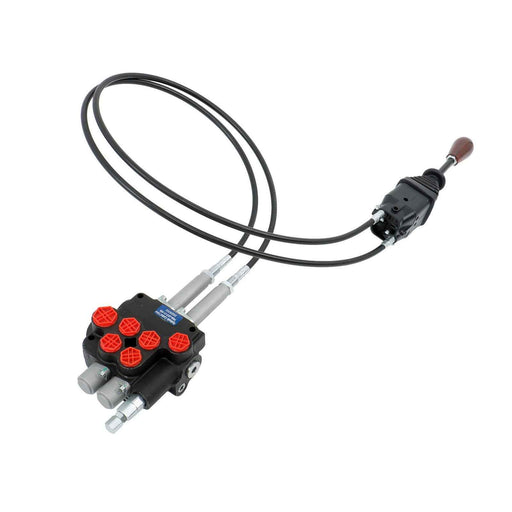 DURAFORCE P80 Remote Control Valve Kit: 2 Spool Valve 21GPM + Cables 25MPa + Joystick