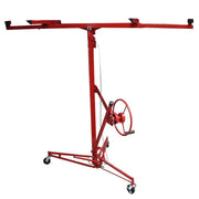 DURAFORCE 16 Ft Drywall Rolling Lifter Panel Hoist Jack Lifter w/ Lockable Wheels
