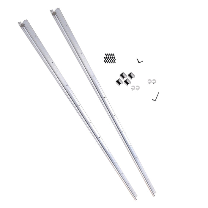 DURAFORCE Linear Rails 2Pcs SBR20-2200mm & 4× SBR20UU Bearing Blocks & 4× Fixing Rings