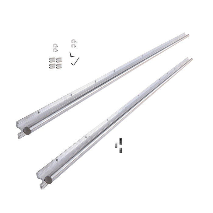 DURAFORCE Linear Rails 2Pcs SBR20-2200mm & 4× SBR20UU Bearing Blocks & 4× Fixing Rings