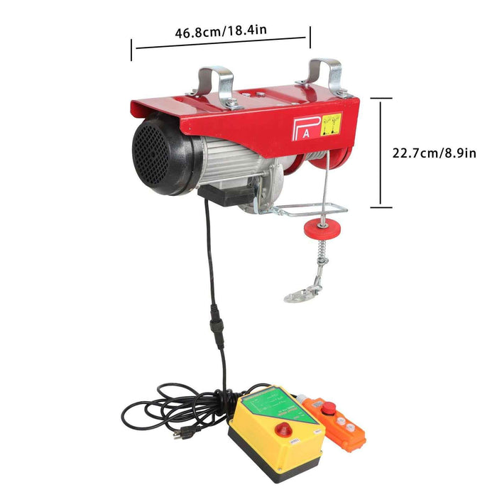 DURAFORCE 110V Electric Hoist, 2200 lbs Electric Winch with 328 ft Wireless Remote Control