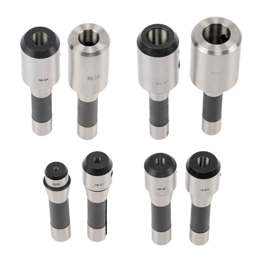 DURAFORCE New 8Pack Precision 3/16~1-1/4" R8 End Mill Tool Holder Set for Milling Machine