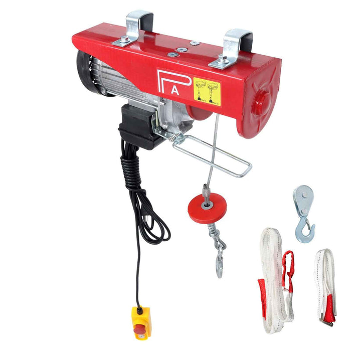 DURAFORCE 1350W Mini Electric Hoist 1760lbs Crane Winch with Wired Remote Control 110V