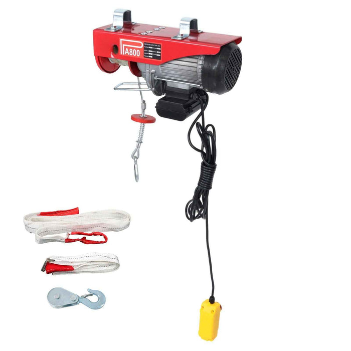 DURAFORCE 1350W Mini Electric Hoist 1760lbs Crane Winch with Wired Remote Control 110V