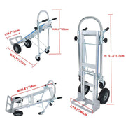 DURAFORCE 4-in-1 1000 Lbs Capacity Aluminum Convertible Hand Truck Heavy Duty Dolly Cart