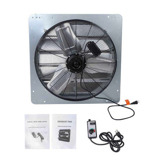 DURAFORCE 24" Shutter Exhaust Fan W/ Speed Controller & 1.65M Power Cord High Speed