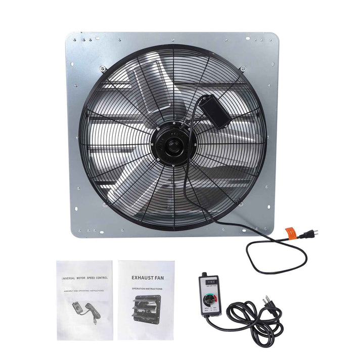 DURAFORCE 24" Shutter Exhaust Fan W/ Speed Controller & 1.65M Power Cord High Speed