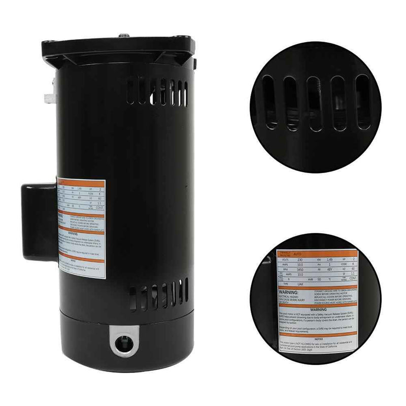 DURAFORCE USQ1202 Square Flange Pool Motor 2 HP 3450 RPM 48Y Frame