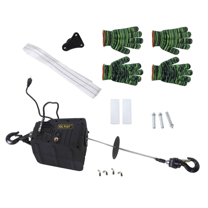 DURAFORCE Portable 1500W 2-in-1 Electric Hoist Power Winch 1100lbs Wireless Remote Control