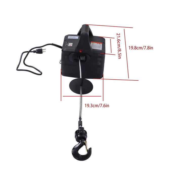 DURAFORCE Portable 1500W 2-in-1 Electric Hoist Power Winch 1100lbs Wireless Remote Control