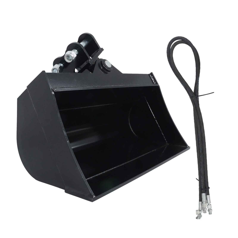 DURAFORCE Tilting Bucket Attachment 600mm for Mini Excavator Bucket with oil pipe + pins