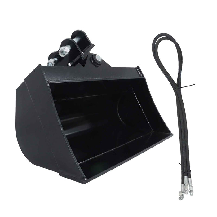 DURAFORCE Tilting Bucket Attachment 600mm for Mini Excavator Bucket with oil pipe + pins