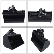 DURAFORCE Tilting Bucket Attachment 600mm for Mini Excavator Bucket with oil pipe + pins