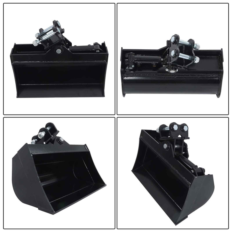 DURAFORCE Tilting Bucket Attachment 600mm for Mini Excavator Bucket with oil pipe + pins