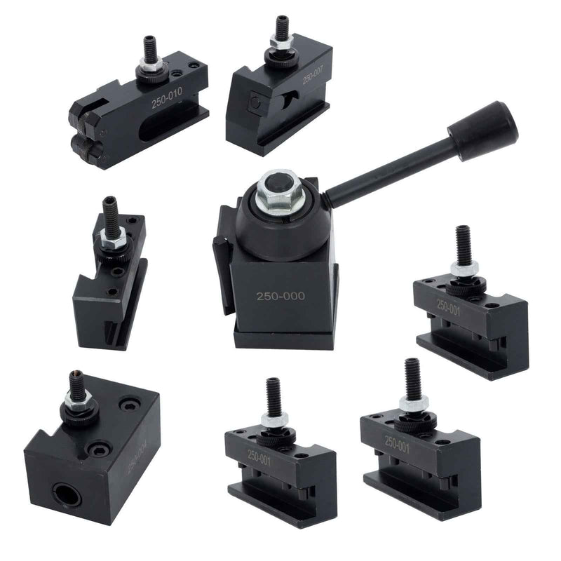 DURAFORCE 8Piece Set OXA 250-000 Wedge Type Tool Post Set Mini Lathe up to 8"