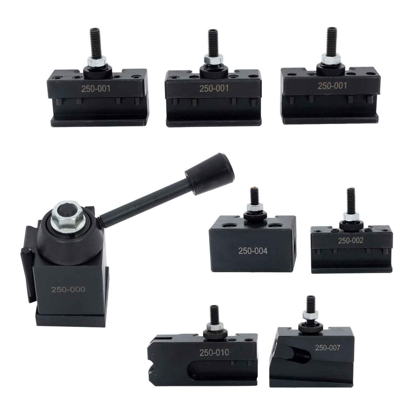 DURAFORCE 8Piece Set OXA 250-000 Wedge Type Tool Post Set Mini Lathe up to 8"