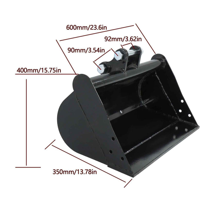 DURAFORCE Plain Bucket Attachment 600mm for Mini Excavator Digger Bucket Replacement