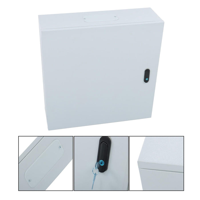 DURAFORCE Outdoor Steel Enclosure, 24 × 24 × 8'' NEMA 4X Electrical Box, Waterproof IP56