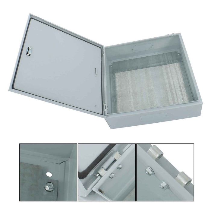 DURAFORCE Outdoor Steel Enclosure, 24 × 24 × 8'' NEMA 4X Electrical Box, Waterproof IP56