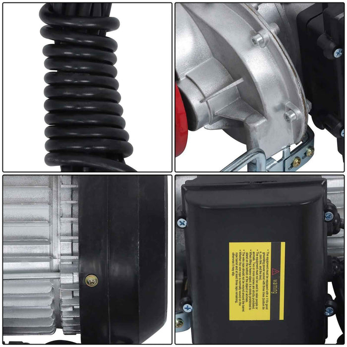 DURAFORCE 110V Electric Hoist 880lbs Crane Winch with Wired Remote Control 850W