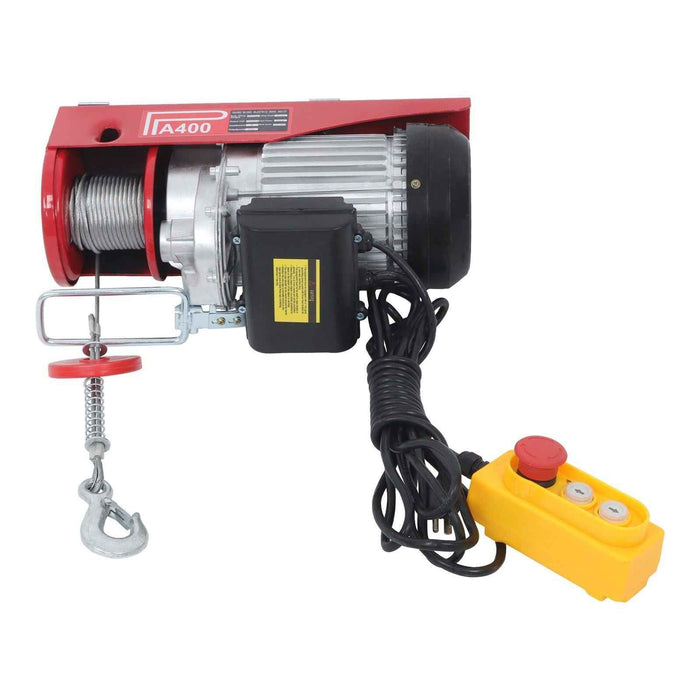 DURAFORCE 110V Electric Hoist 880lbs Crane Winch with Wired Remote Control 850W