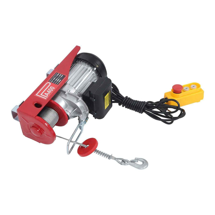 DURAFORCE 110V Electric Hoist 880lbs Crane Winch with Wired Remote Control 850W