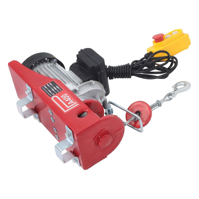 DURAFORCE 110V Electric Hoist 880lbs Crane Winch with Wired Remote Control 850W