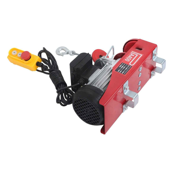 DURAFORCE 110V Electric Hoist 880lbs Crane Winch with Wired Remote Control 850W