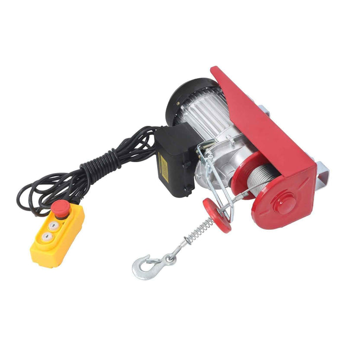 DURAFORCE 110V Electric Hoist 880lbs Crane Winch with Wired Remote Control 850W