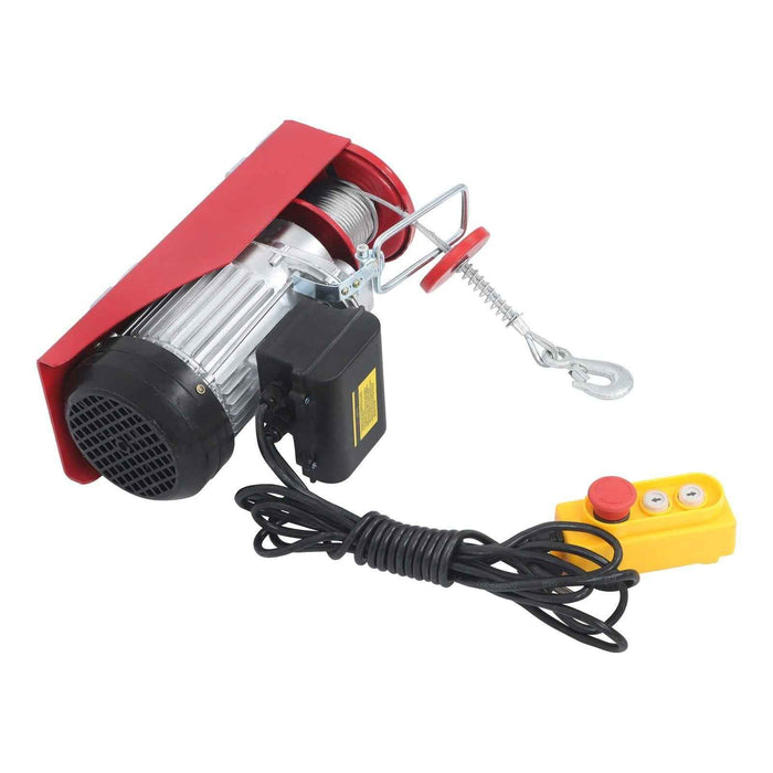 DURAFORCE 110V Electric Hoist 880lbs Crane Winch with Wired Remote Control 850W