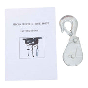 DURAFORCE 110V Electric Hoist 880lbs Crane Winch with Wired Remote Control 850W