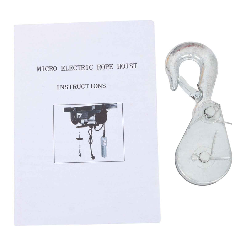 DURAFORCE 110V Electric Hoist 880lbs Crane Winch with Wired Remote Control 850W