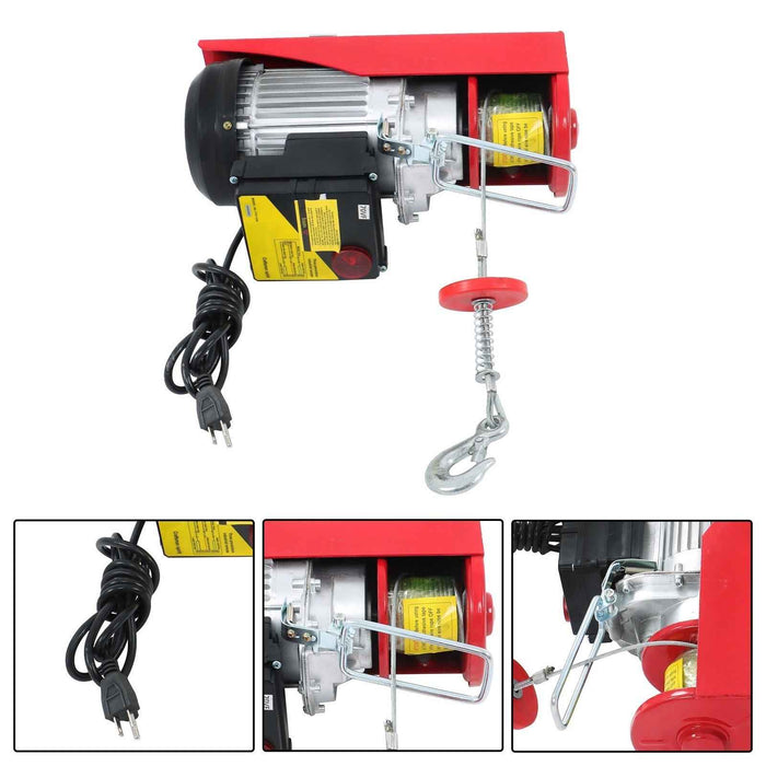 DURAFORCE 110V Mini Electric Hoist PA600 1320lbs & Wireless Remote Control Height 20-40ft