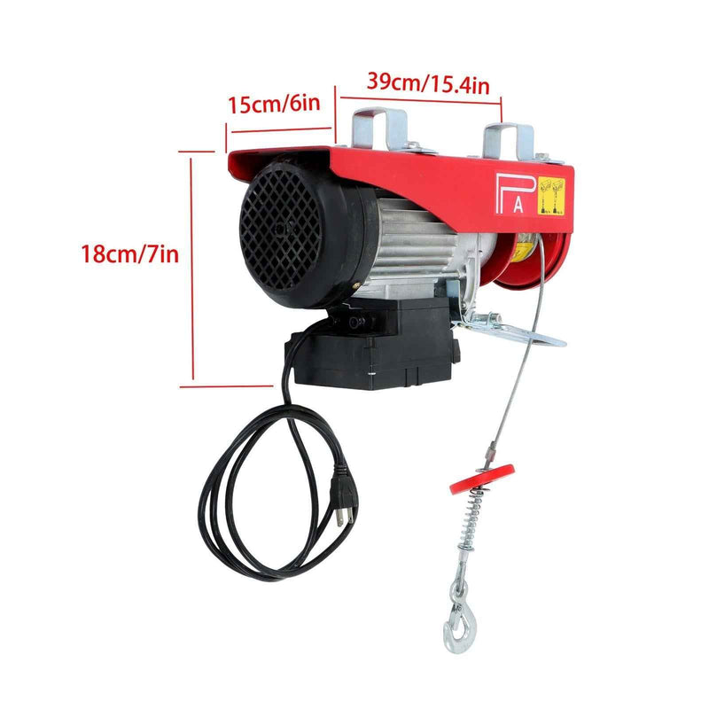 DURAFORCE 880lb Electric Hoist with 328ft Remote Control, 40ft/20ft Lifting Height 110 V
