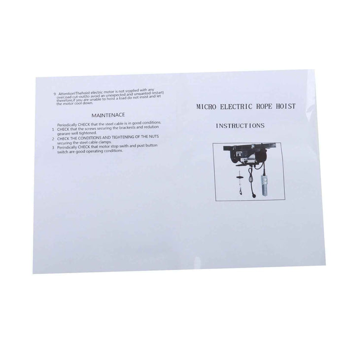 DURAFORCE 880lb Electric Hoist with 328ft Remote Control, 40ft/20ft Lifting Height 110 V