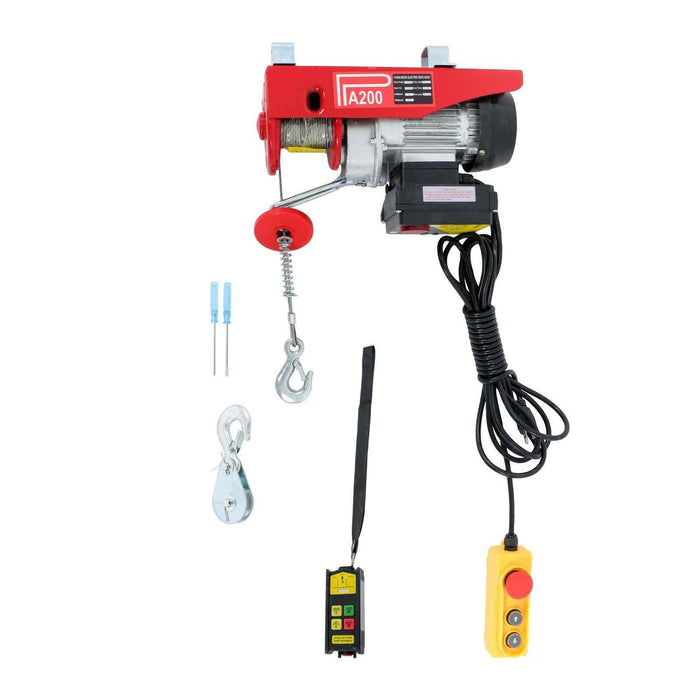 DURAFORCE Electric Hoist 440lbs with Wireless Remote Control,14ft Wired Remote Control