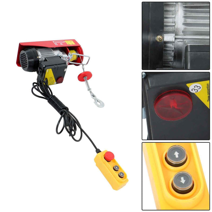 DURAFORCE Electric Hoist 440lbs with Wireless Remote Control,14ft Wired Remote Control