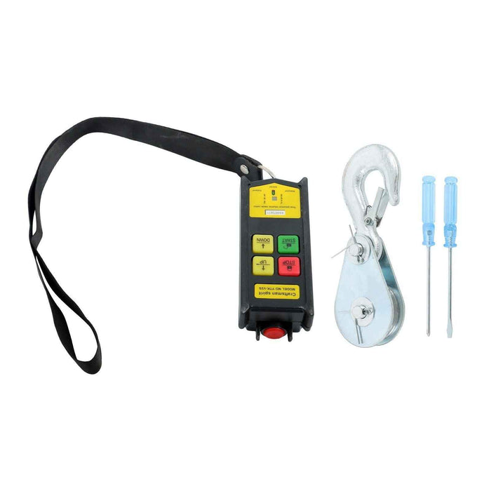 DURAFORCE Electric Hoist 440lbs with Wireless Remote Control,14ft Wired Remote Control