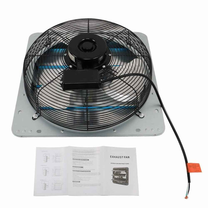 DURAFORCE 20" Wall Mounted Shutter Exhaust Fan High Speed Garage Shop Attic Without Plug