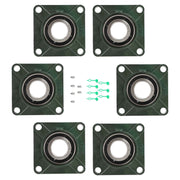 DURAFORCE New 6 Pack UCF211-32 4 Bolt Solid Base Pillow Block Flange Bearing 2" Bore