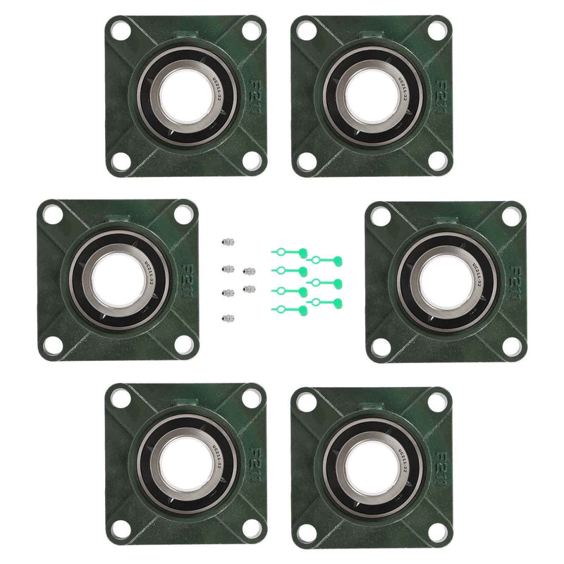 DURAFORCE New 6 Pack UCF211-32 4 Bolt Solid Base Pillow Block Flange Bearing 2" Bore