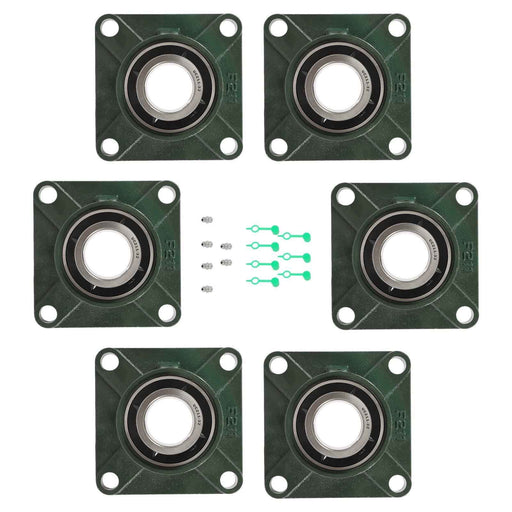 DURAFORCE New 6 Pack UCF211-32 4 Bolt Solid Base Pillow Block Flange Bearing 2" Bore