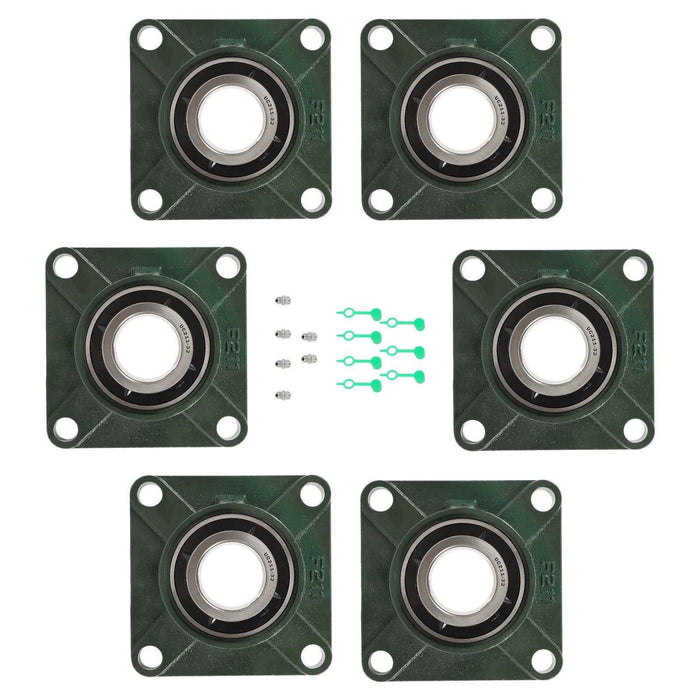 DURAFORCE New 6 Pack UCF211-32 4 Bolt Solid Base Pillow Block Flange Bearing 2" Bore