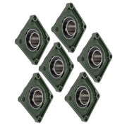 DURAFORCE New 6Pcs 2-7/16" Bore 4 Bolt Solid Base UCF212-39 Pillow Block Flange Bearing