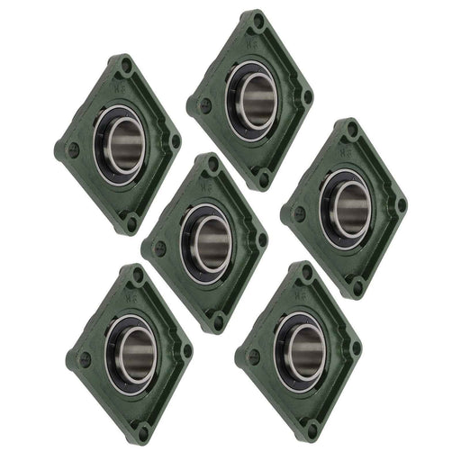 DURAFORCE New 6Pcs 2-7/16" Bore 4 Bolt Solid Base UCF212-39 Pillow Block Flange Bearing
