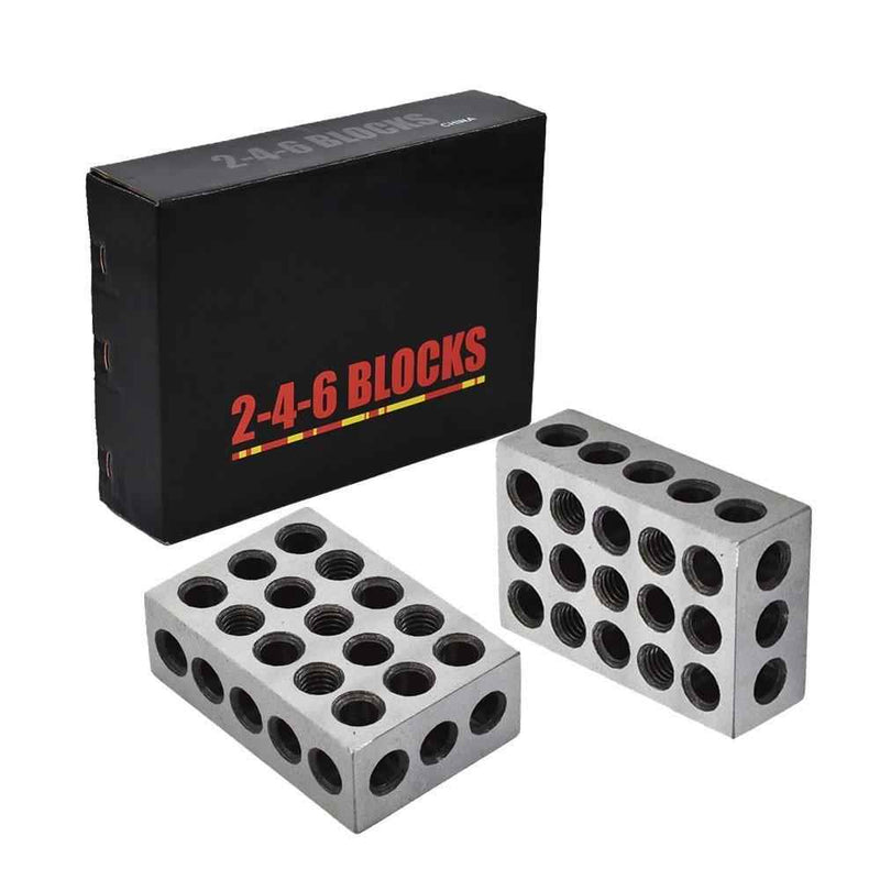 DURAFORCE 2 Matched Pair 2-4-6 Blocks 23 Holes 0.0002" Machinist 246 Jig New